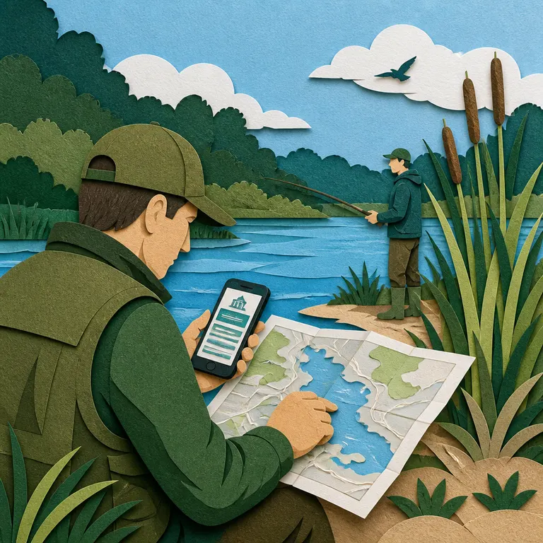 Papier-Silhouettenillustration zu Fischereirecht für Angelvereine: Warum Regeln je Bundesland geprüft werden müssen